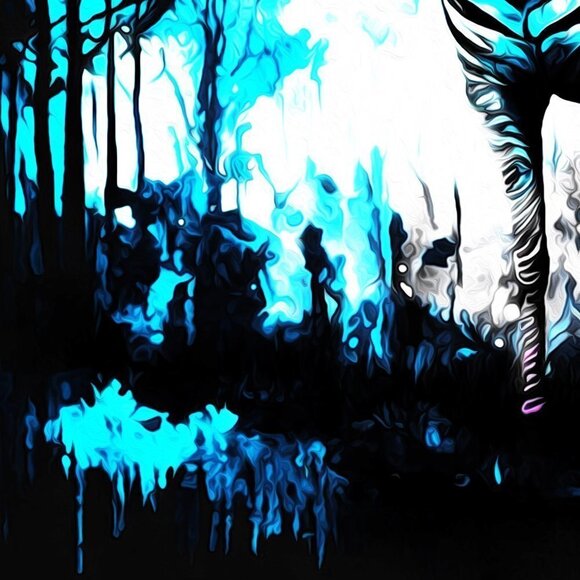 8x8 Framed Zebra Fantasy‎ Wall Art Watercolor Oil Painting Print - Picture 7 of 9